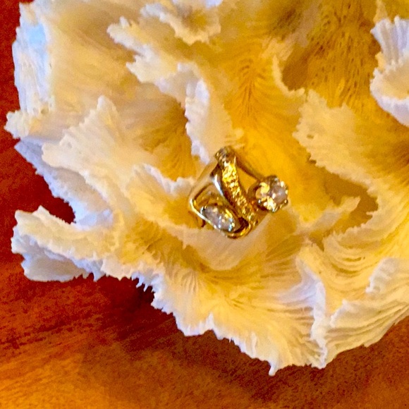 Custom Made Double Diamond and Gold Ring - Picture 5 of 5